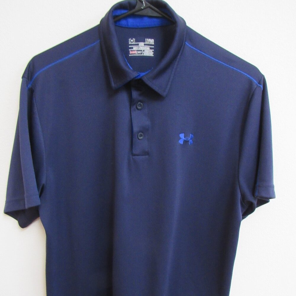 Under Armour Heatgear Loose Blue Short-Sleeve Golf Polo Shirt Large